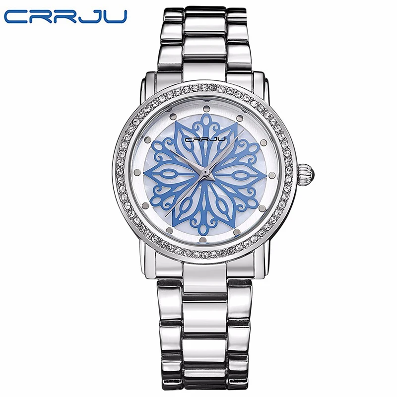Crrju Women Watches 2018 Top Luxury Brand Fashion Charms Rose Gold Women Watch Diamond Ladies  Wristwatch relojes mujer 2019 (7)