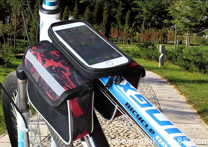Горячее предложение, сумка для мобильного телефона на велосипед 5,0/5,5 дюймов, сенсорный экран, MTB, дорожный велосипед, верхняя рама, сумка для хранения на велосипеде
