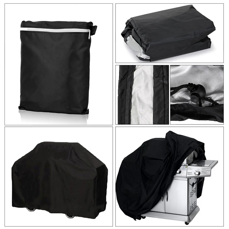 

NEW Arrival Black Waterproof BBQ Cover BBQ Accessories Grill Cover Anti Dust Rain Gas Charcoal Electric Barbeque Grill 4 Sizes