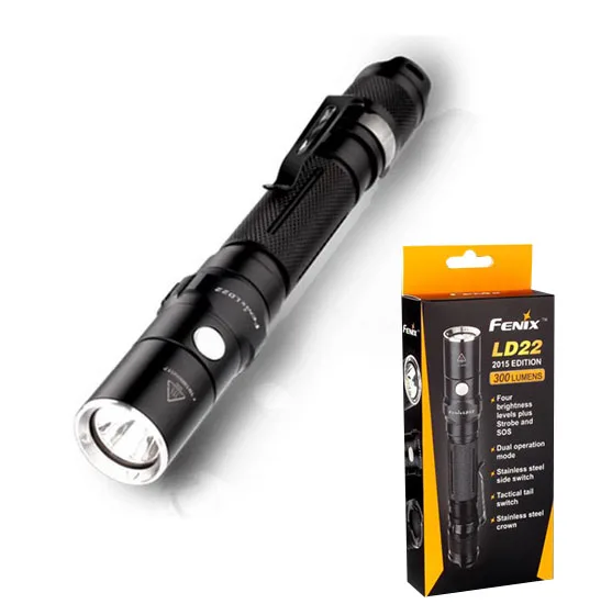 

Fenix LD22 LED Flashlight, 300 Lumens, 6 Modes, Clip, Tailcap Switch #LD22