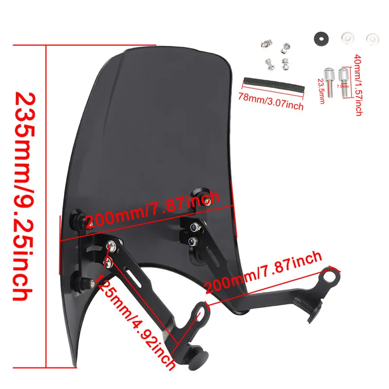 Aluminum Windshield Windscreen Wind Protection For BMW R Nine T R9T 2014 2015 2016 2017 Headlight Fairing Guide Plate WISENGEAR (25)