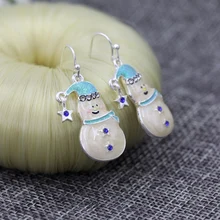 Флуоресцентный порошок Санта рождественские серьги Снеговики для женщин Шпилька Рождественский подарок серьги для женщин ювелирные изделия ABE109