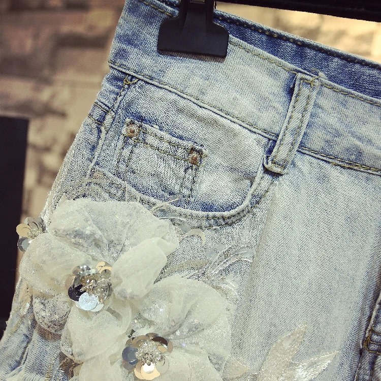Новинка года; модная летняя футболка с короткими рукавами и объемными цветами для девочек+ джинсовые шорты двухслойные женские джинсовые комплекты с дырками и кисточками