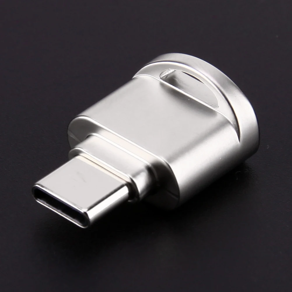 Новый мини-металлический кардридер type-C для мобильного телефона портативный брелок для ключей USB 3,1 Тип C Micro SD TF Память OTG кардридер