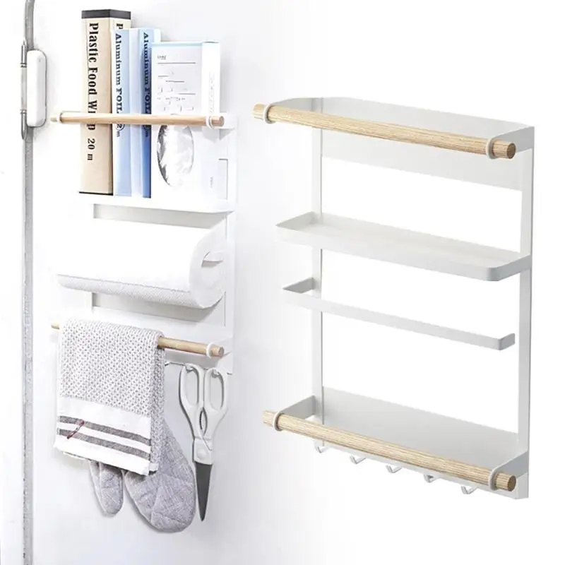 Multi Function Home Wall Rack Roll Paper Towels Holder Iron Paint Hanging Keys Holder Tissue