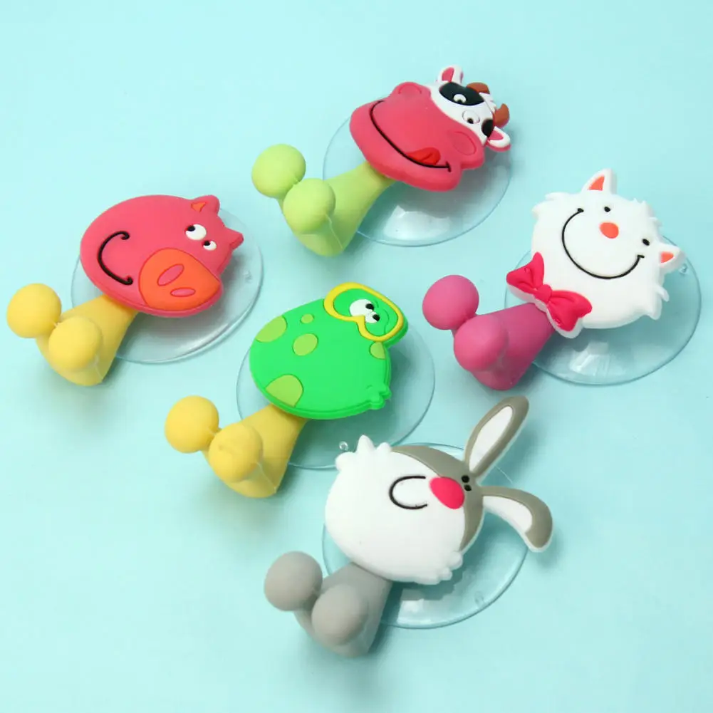 

5pcs/Set Cute Lovely Cartoon Animal Toothbrush Holder Wall Suction Cup Tooth Brush Rack Organizer Home Bathroom Accessories New