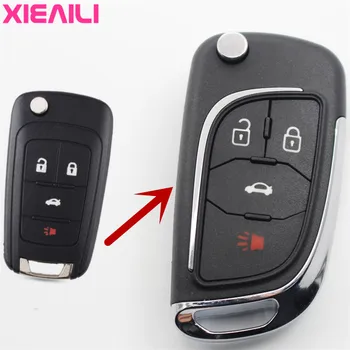 

XIEAILI OEM 4Button Modified Flip Folding Remote Key Case Shell For Chevrolet Malibu Key Fob Case S499