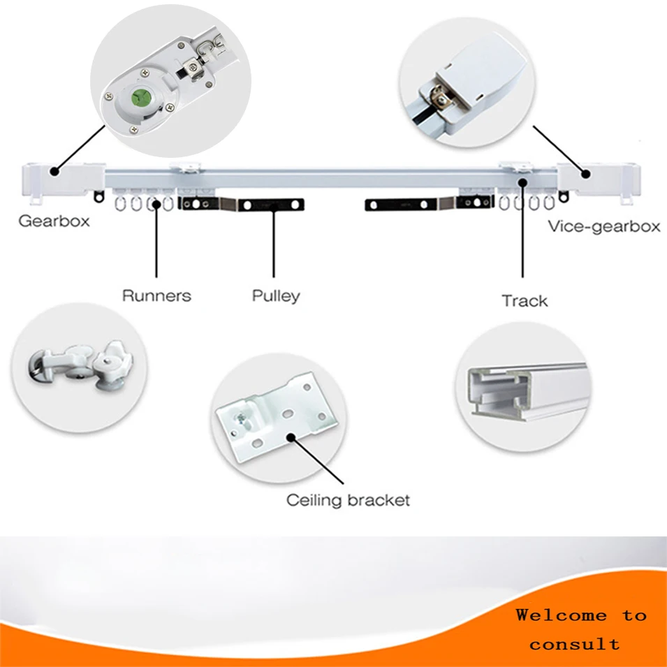 High Quality Customizable Super Ganz Electric Curtain Track for Remote Control Electric Curtain Motor for smart home High Quality Customizable Super Ganz Electric Curtain Track for Remote Control Electric Curtain Motor for smart home