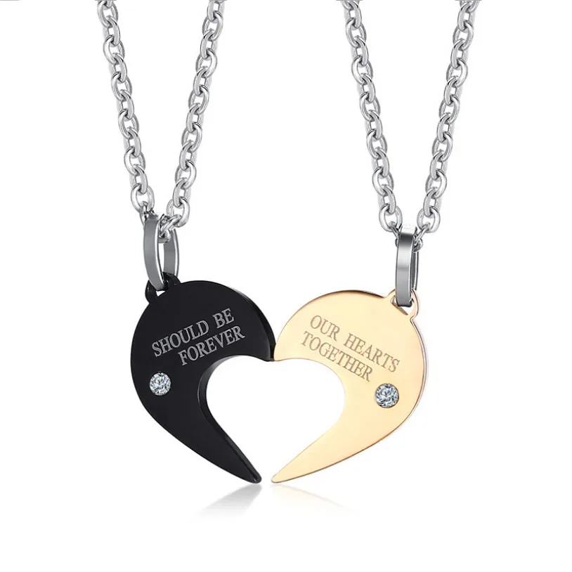 Stainless Steel Couple Pendant Korean version of the wild love puzzle pendant necklace