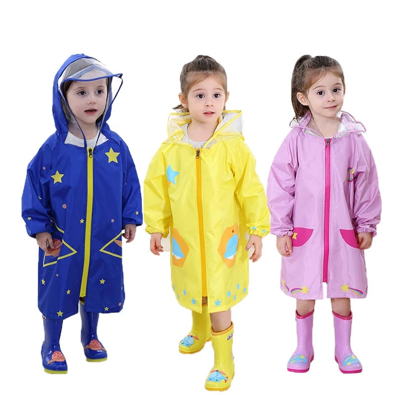 

Polyester Children Raincoat Hooded Cloak Breathable Transparent Rainwear Waterproof Coat Children Poncho Fashion Rain Coat