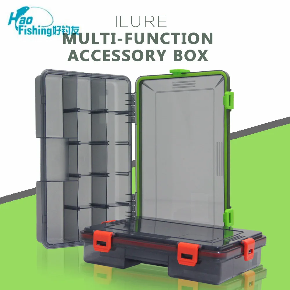Fishing Tackle Box 23*18*5cm / 28*18*5cm Multifunctional High Strength Plastic Fishing Lure Bait Hooks Tackle multi-Compartments