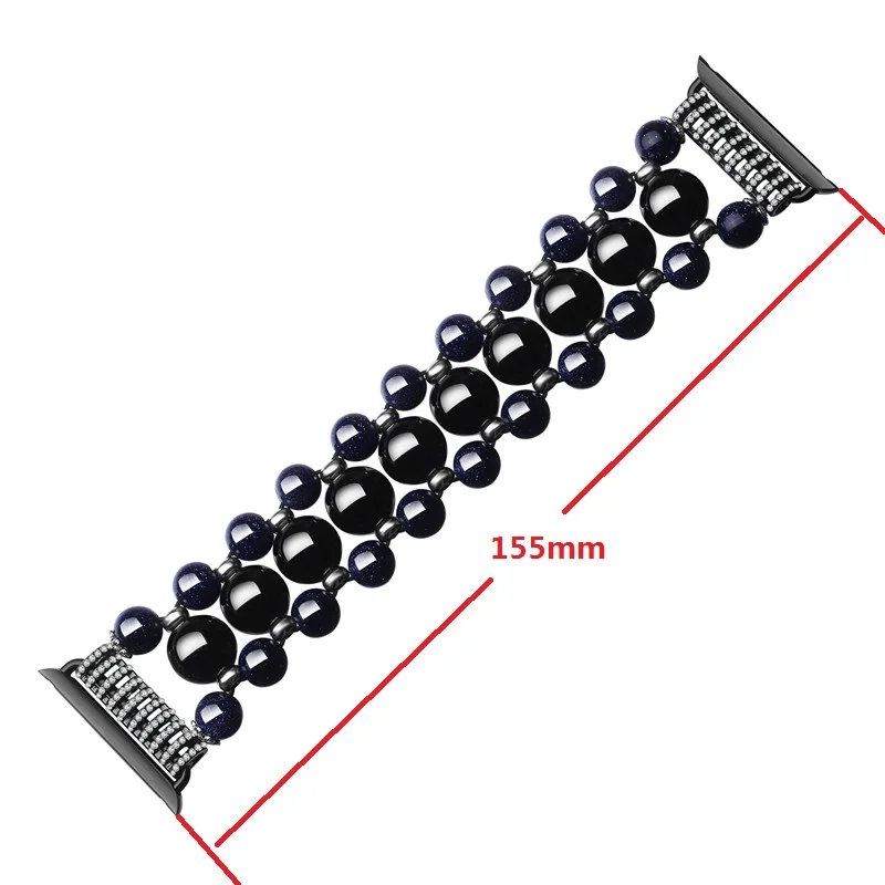 Agate Watch Strap for Apple Watch 38mm 42mm Hematite Bracelet Watch Band for iwatch 3 2 1 Jade Pulseira Feminina Watchband (3)