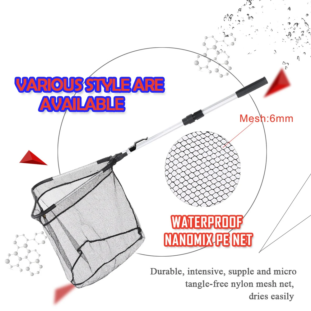 95/150/160/180/210/230 см складной рыболовная сеть Выдвижной Телескопический Алюминий сплава Полюс блок нейлона нано чистая рыболовные снасти