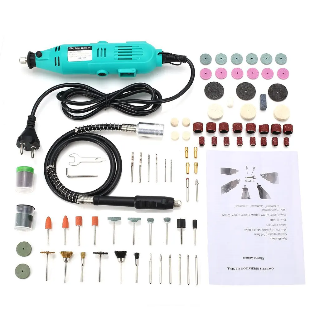 

Electric Drill Mini Grinder Variable Speed Drilling Engraving Polishing DIY Power Rotary Tool Kit Engraver Pen with Flex Shaft