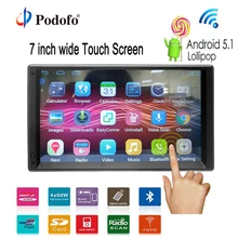 Podofo 2 DIN Android 5.1 Авторадио Bluetooth 1080 P автомобиля Android GPS навигации игрока стерео MP5 Сенсорный экран Поддержка 3G WI-FI