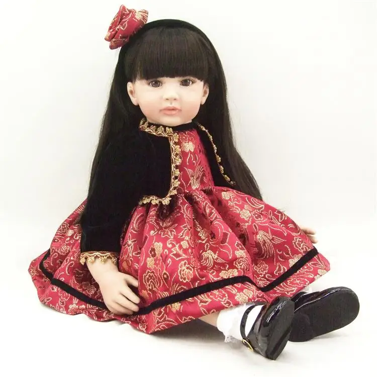 

Pursue 24"/ 60 cm Handmade Fake Baby Girl Doll Silicone Reborn Babies Toddler Princess Girl Doll Toys for Children Girl Doll Toy