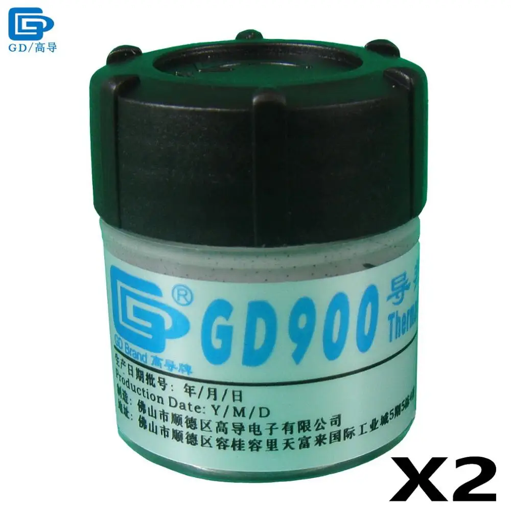 

GD900 Thermal Conductive Grease Paste Silicone Plaster Heatsink Compound 2 Pieces Net Weight 30 Grams High Performance Gray CN30