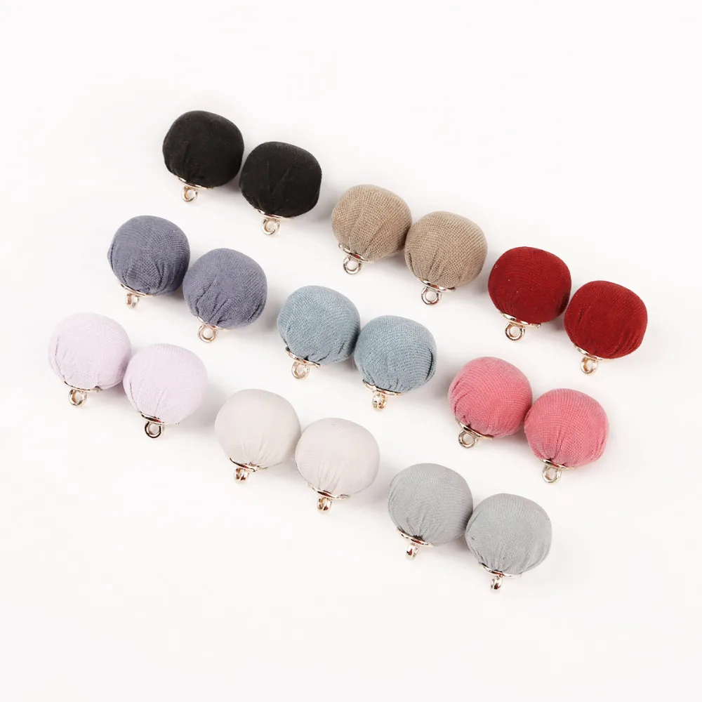 

13mm 10pcs/lot Fashion Fabric Covered Beads Charm Pendant or Earring Necklace Bracelet Making DIY Jewelry Findings