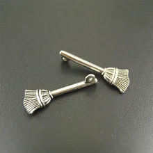 15 шт. античный серебряный шарм подвески веник/веник Шарм аксессуары для изготовления ювелирных изделий, 23x10 мм A768