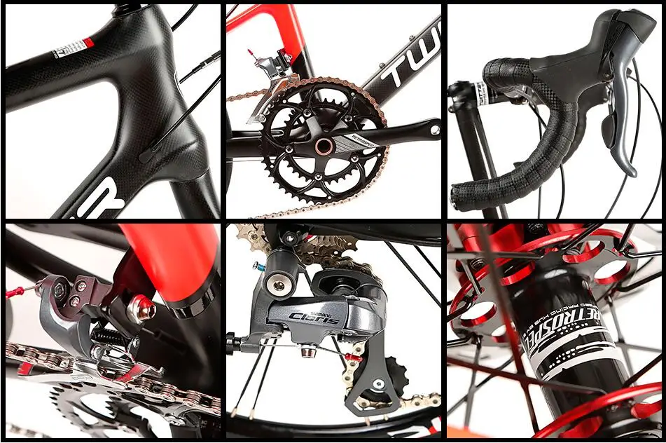 Flash Deal Light 8.6kg 20" Road Bike 16 speed 42cm Carbon Fiber Frame BMX Bicycle Twitter With Shimano Speed System & Mechanical Disc Brake 4