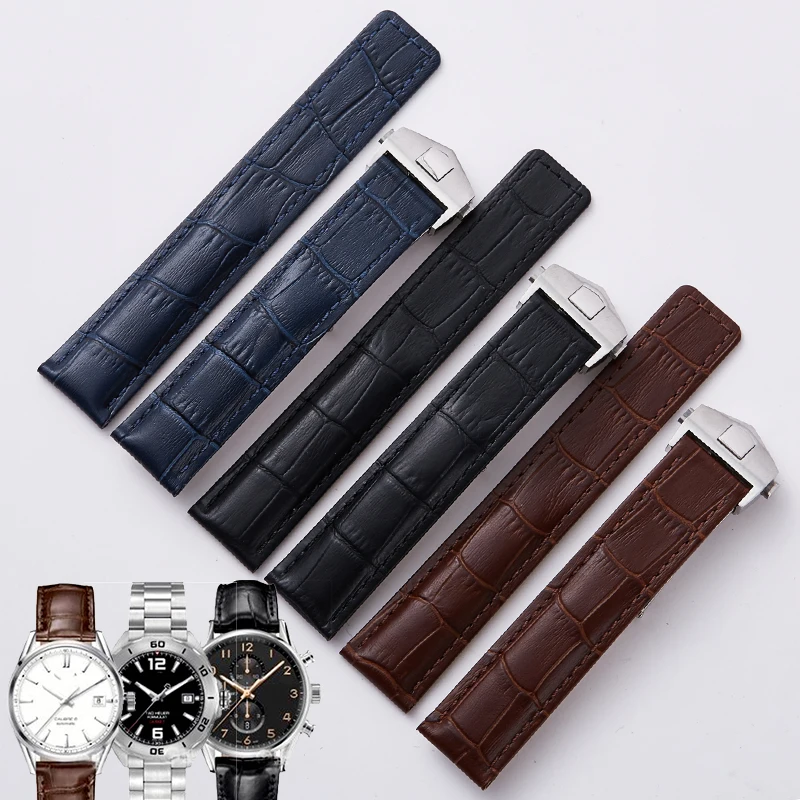 

New Watch Bracelet Belt Watchbands Genuine Leather Straps 19mm 20mm 22mm Accessories Wristband Colors Watchbands for TAG Heuer