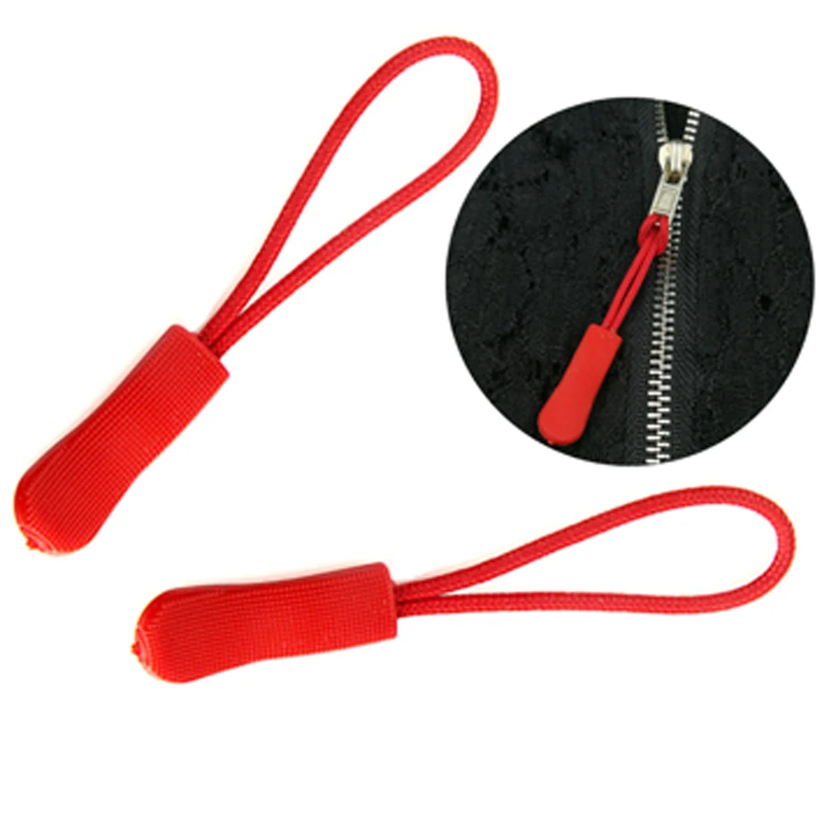 20Pcs Plastic Rope Zipper Pull Replacement With Strap for Outdoor
