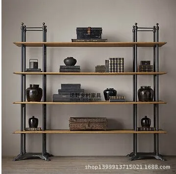 Retro style wood shelf bookcase shelf wall mount wall shelving American wholesale Hot