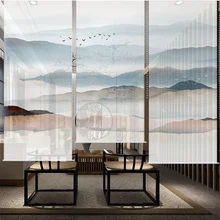 Китайский semi-прозрачный флакон-up занавес офис балкон занавес мебель перегородка занавес подъемник занавеса