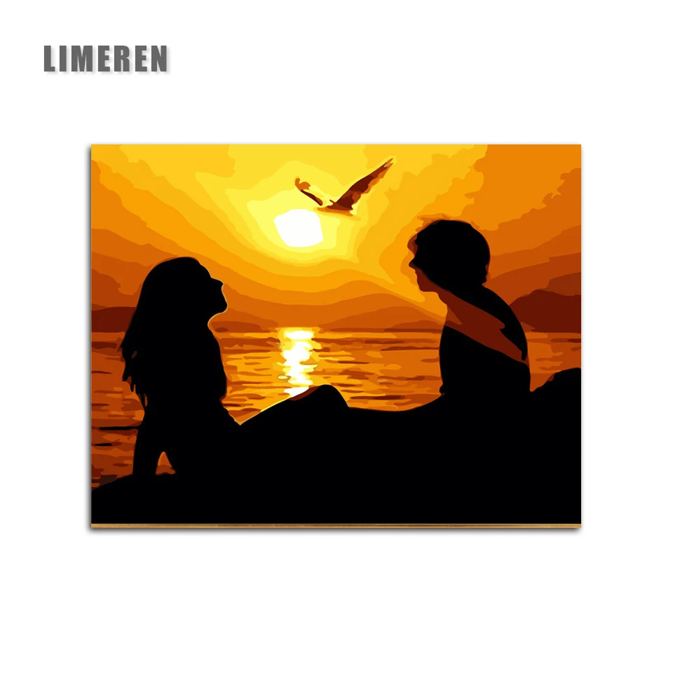 

Sunset Lovers Seascape Painting Coloring By Numbers New Arrival Unique Gift Digital Oil Painting For Living Room Wall Art