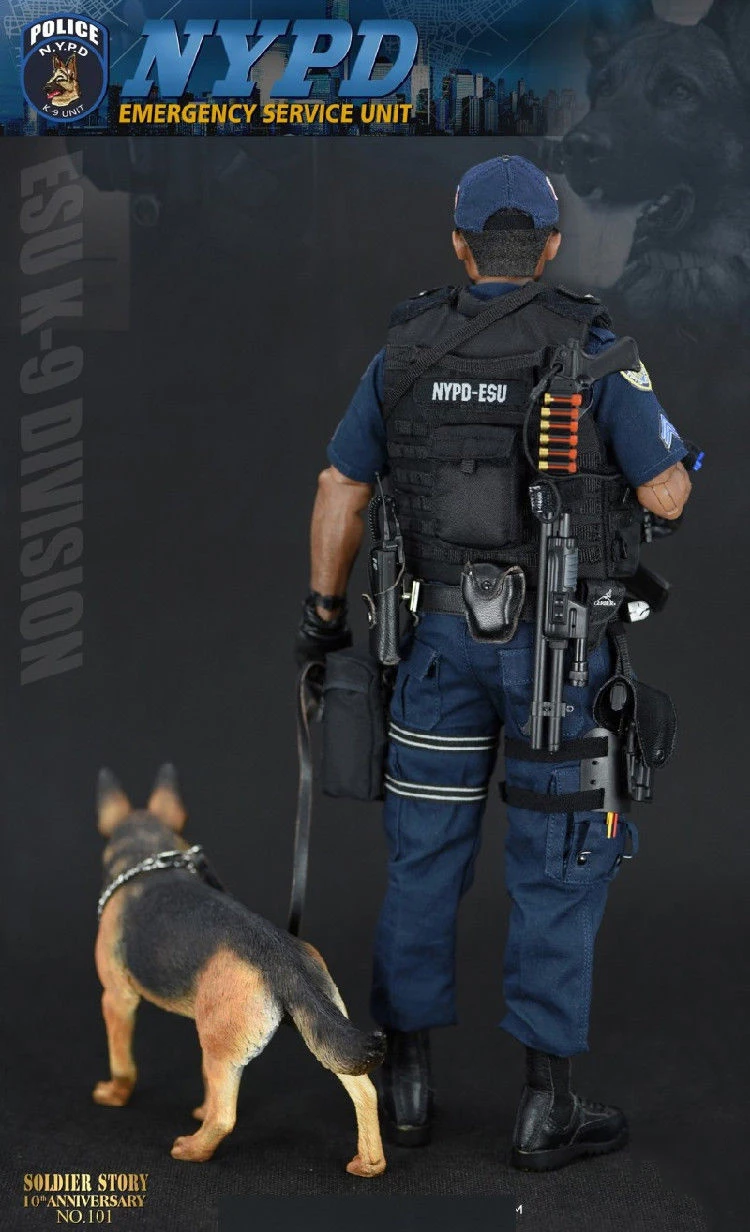 Для коллекции Soldier Story 1/6, NYPD ESU, K-9, Отдел полиции K9, фигурка с полицейской собакой, мужской солдат, фигурка, полный набор