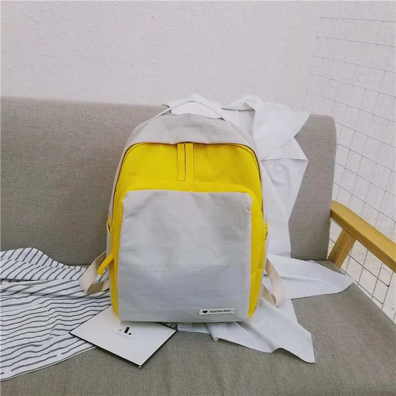 

Miyahouse Panelled Canvas Backpack Female Preppy Style Backpack For Teenage Girls High Quality Travel Rucksack