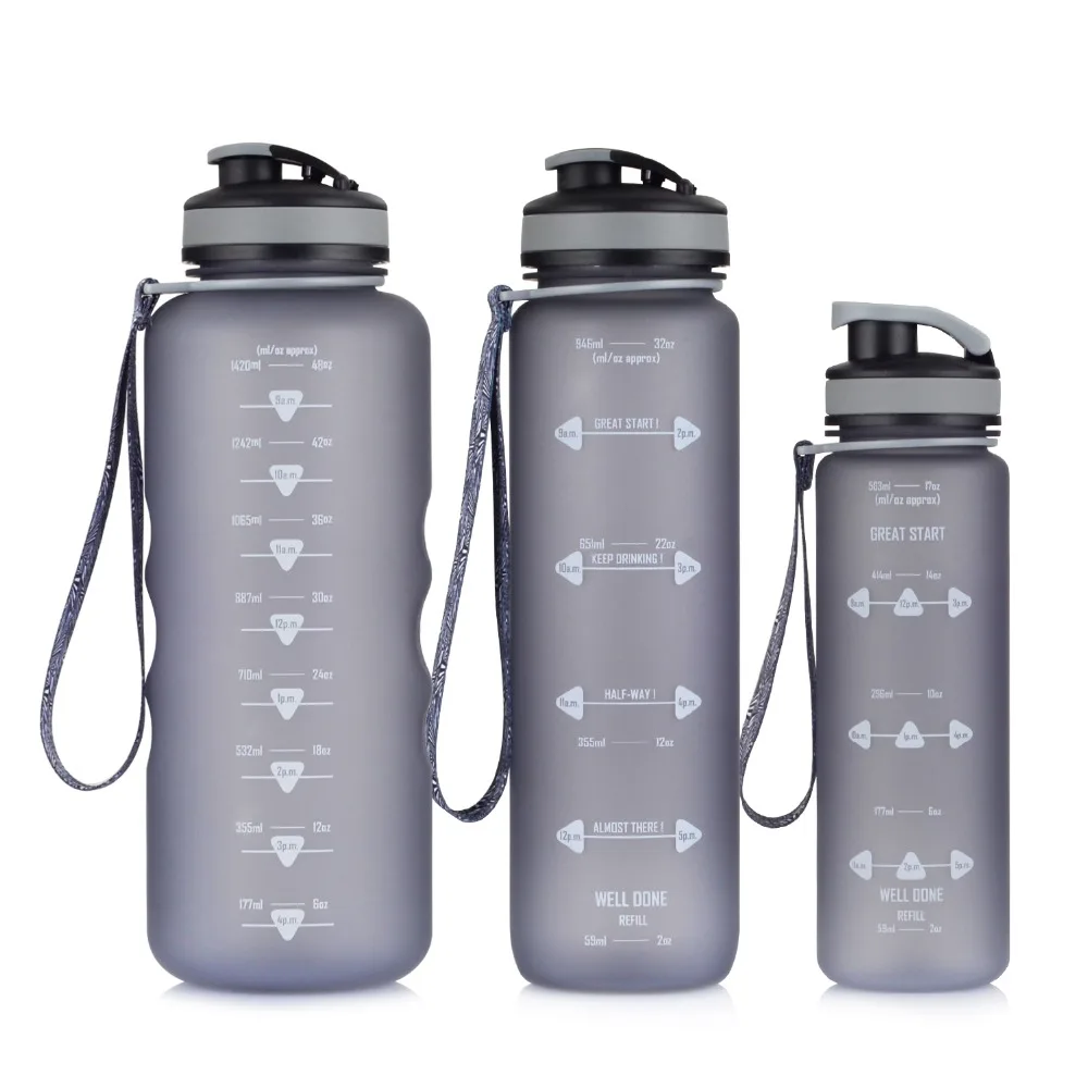 500 & 1000ml &1500ml Water Bottle Outdoor Drinkware Sport Tritan Flip