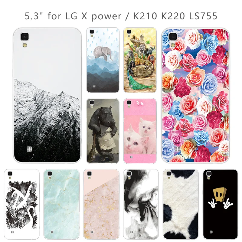 For LG X Power Animal Case Luxury Silicone Fundas Back Covers for K220ds K220y Ls755 Coque Cases Lg |