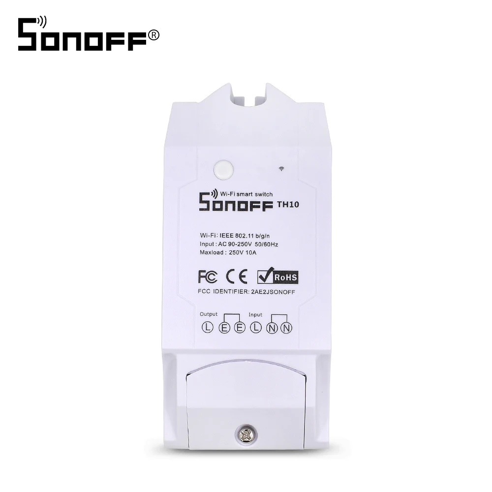 ITEAD Sonoff TH10 TH16 WIFI Switch si7021 Temperature Humidity Sensor Wifi Remote Control For Smart Home Automation Module 16A - Bundle: SONOFF TH10