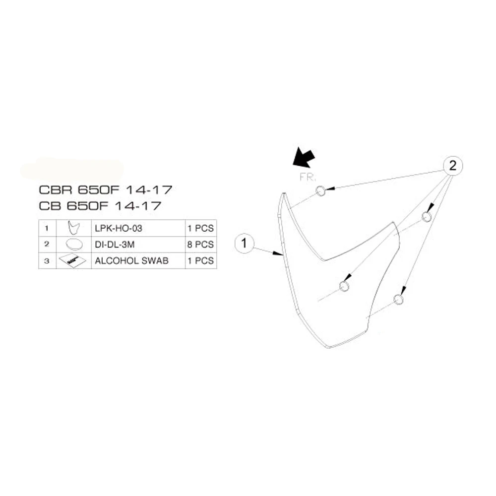 Запчасти для мотоциклов CBR650F CB650F для HONDA CBR 650F CB 650F- акриловая Защитная крышка для объектива экрана