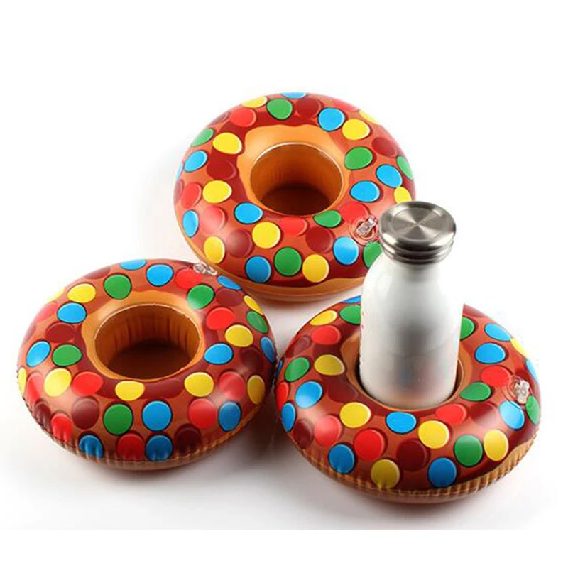 3pcs/lot Outdoor Donuts Inflatable cup holder Swimming Pool Party DecoratioVG 