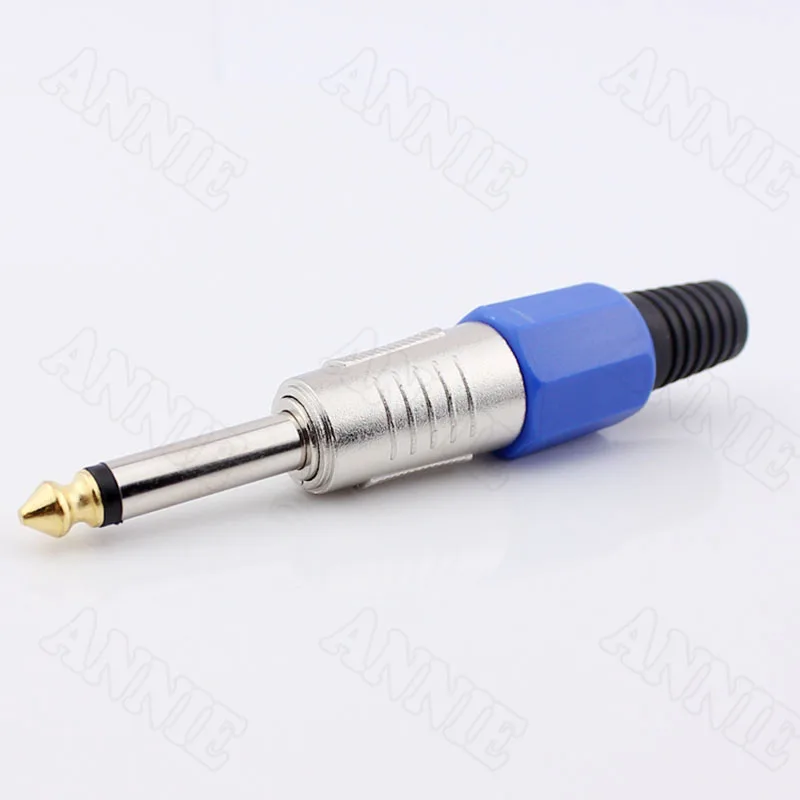 

30pcs High quality microphone plug 6.5 microphone plug 6.35 mono plug Switzerland 6.5 plug blue