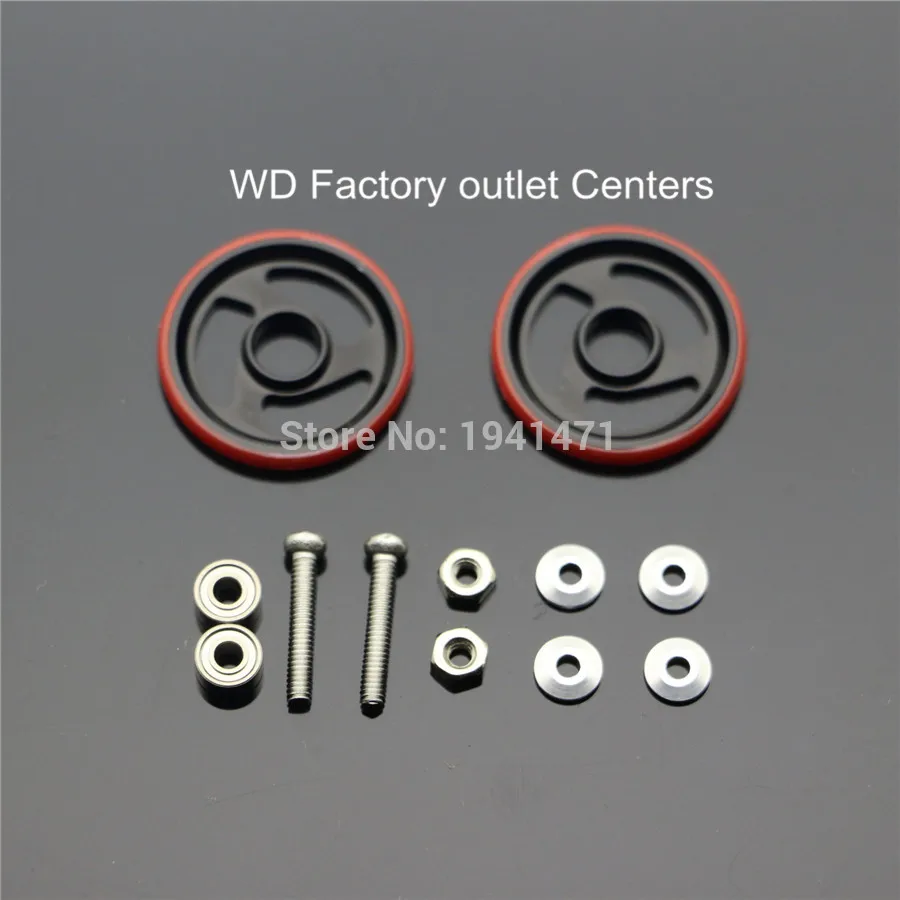 

RFDTYGR 19mm Aluminum Rollers w/Plastic Rings Self-made Parts For Tamiya MINI 4WD19mm Ball-Race Guide -Wheel D016 2Set/lot