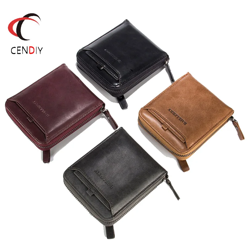 

2019 Baellerry Brand Men Wallet Fashion Coin Purse Card Holder Small Wallet Men Clutch Wallets Zipper Purses for Men Money Bag