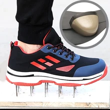 Защитная Рабочая обувь для мужчин и женщин со стальным носком; ботинки для безопасности воздуха; ПРОКАЛЫВАЮЩИЕ рабочие кроссовки; дышащая обувь; нескользящие износостойкие