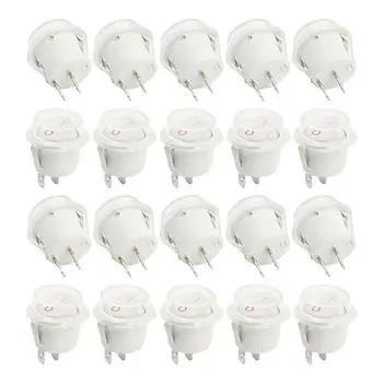 

Panel Mount 2Position SPST Waterproof Round Boat Rocker Switches 20Pcs