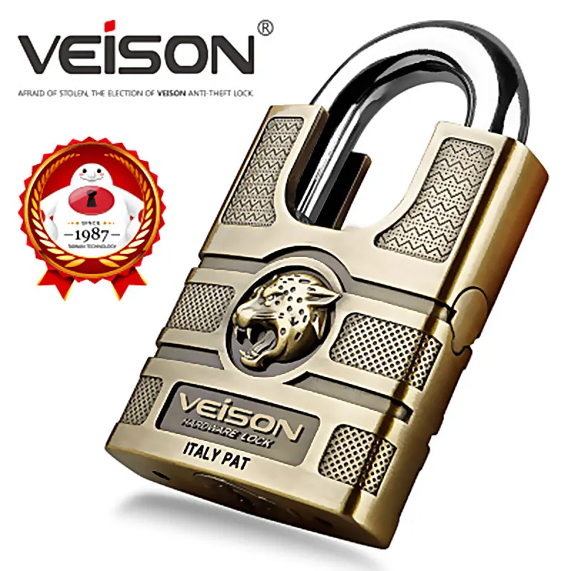 

VEISON Anti-Theft Lock Leopard Head Safety Padlock Dormitory Door Lock Warehouse Door Lock Iron Door Lock For Bedroom Door