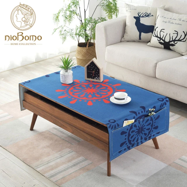 Online NIOBOMO algodón Lino tela rectangular tabla impermeable tela para sala de estar mesa de té cubierta de polvo