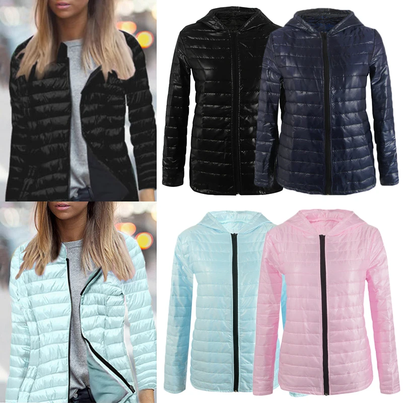 Women's Long Sleeve Hooded Jacket Ladies Slim Winter Warm Coat Outwear Overcoat