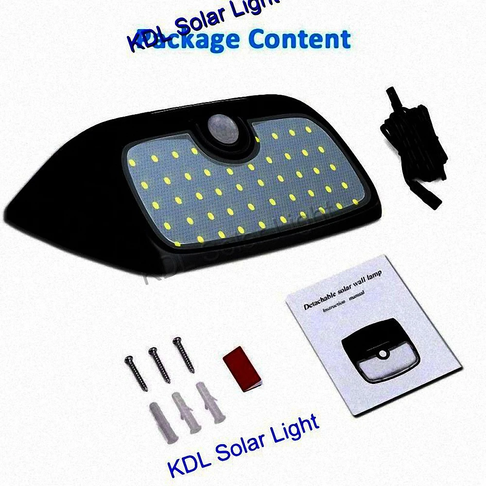 

3pcs/lot 48 leds split solar panel indoor Light PIR motion radar smart LED solar powered light torch for Garden Back Door Step S