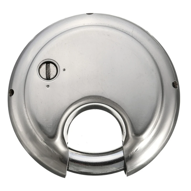 Security Padlock Silver Steel Alloy 4 Digit Combination Master Round Shape Disc Lock for Locking Doors Windows Bags Trunk 5