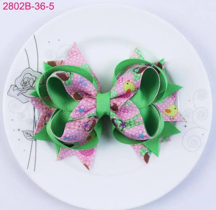 cute printing ribbon hairbow5