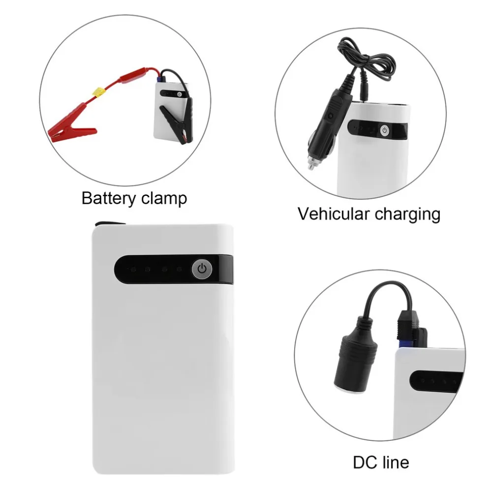 1 Set US Plug 12V 20000mAh Mini Car Jump Starter SOS Emergency Charger Power Bank Battery Torch Booster
