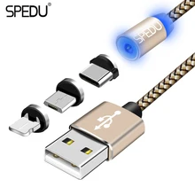 Usb зарядное устройство, автомобильное зарядное устройство SPEDU Магнитный кабель для huawei P10 honor 9 meizu pro 6 7 oneplus 5t 5 мобильный телефон автомобильное зарядное устройство кабель