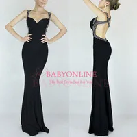 In Stock Sexy Summer 2014 Black Royal Blue Red Special Occasion Dresses Abendkleider Beaded Backless Long Prom Evening Dress